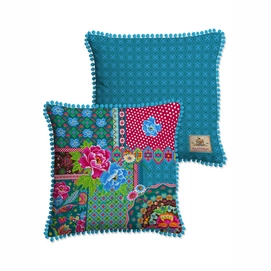 Coussin Décoratif Happiness Peonia Patch Petrol (48 x 48 cm)
