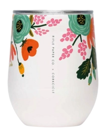 Thermosbeker Corkcicle Stemless Crème Floral 350 ml