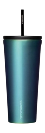 Thermal Mug Corkcicle Cold Cup with Straw Shiny Turquoise 710 ml