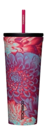 Thermal Mug Corkcicle Cold Cup with Straw Dopamine Floral 710 ml