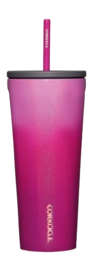 Thermal Mug Corkcicle Cold Cup with Straw Glittey Pink Ombre 710 ml