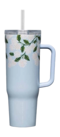 Thermobecher mit Strohhalm Corkcicle Cruiser Blue Floral 1,2 L