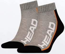 Tennissok HEAD Men Stripe Quarter Grey Black