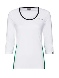 Tennisshirt HEAD Women Club Tech 3/4 White Green