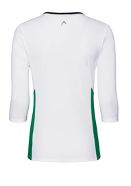Tennisshirt HEAD Women Club Tech 3/4 White Green