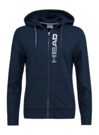 Tennispullover HEAD Club Greta F/Z Dark Blue Damen