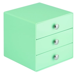 Opbergbox iDesign Drawers met 3 Laden Groen (16,5 x 17,8 x 16,5 cm)