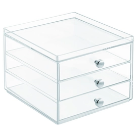 Opbergbox iDesign Drawers met 3 Laden Dun Transparant (16,4 x 17,7 x 12,5 cm)