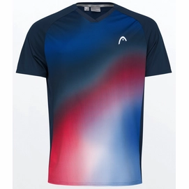 Tennisshirt HEAD Topspin Dark Blue Print Vision Jungen