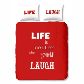 Dekbedovertrek Good Morning Laugh Rood Katoen