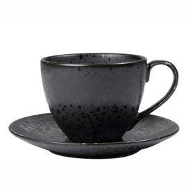 Cappuccino Cup Bitz Stoneware Black 240 ml (6 pc)