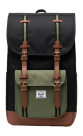 Sac à Dos Herschel Little America Black Four Leaf Clover Saddle Brown 30L