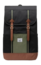 Rucksack Herschel Retreat Unisex Black Four Leaf Clover Saddle Brown 23L