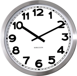 Klok Karlsson Numbers Steel Polished 50 cm