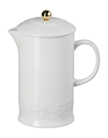 Coffee pot Le Creuset with Press Winter Holly Collection White 22 cm