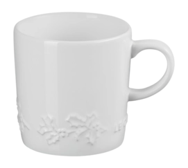Mok Le Creuset Winter Holly Collection White 350ml (4-Delig)