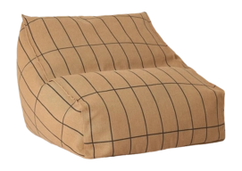 Sitzsack Nobodinoz Vibes Armchair Bean Bag Brown Black Grid