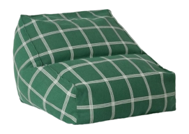 Sitzsack Nobodinoz Vibes Armchair Bean Bag Green White Windowpane