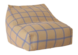 Sitzsack Nobodinoz Vibes Armchair Bean Bag Brown Blue Windowpane