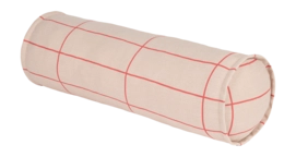 Dekokissen Nobodinoz Vibes Cylinder Cushion 50X18 Pink Red Grid (50 x 18 cm)