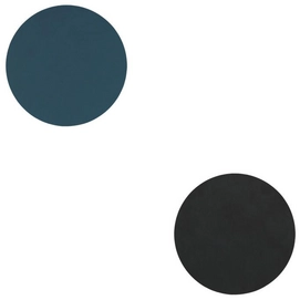 Onderzetter Lind DNA Glass Mat Double Circle Nupo Dark Blue Black (Set van 4)