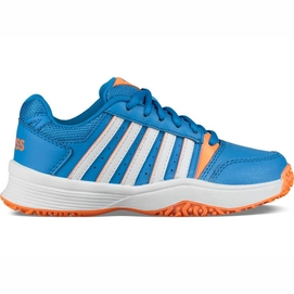 Chaussures de Tennis K Swiss Kids Court Smash Omni Brilliant Blue White Neon Orange