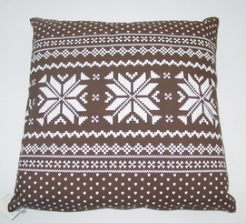 Sierkussen Snowflake Donkerbruin