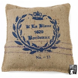 Zierkissen Vintage 1829 Blue Jute