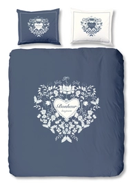 Parure de Lit Good Morning Bonheur Bleu Coton