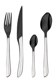 Cutlery Set Amefa Lumino Black/ White Handle (16-piece)