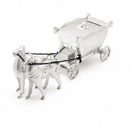 Spaarpot Zilverstad Koets Met Paarden