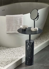 Nero side table black - Nero soap dish alba - Nero mirror alba - Towel