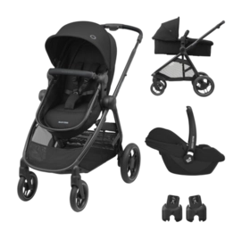 Poussette Maxi Cosi Zelia 3 Set Noir (Zelia 3, CabrioFix I-Size, Adaptateur)