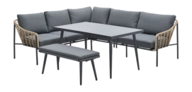 Loungediningset Garden Impressions Semarang Links Natural Rotan (4-Delig)