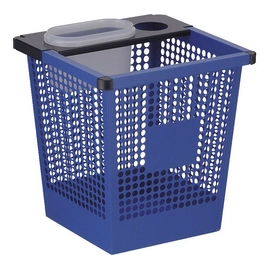 Papierbak Vierkant Taps Geperforeerd Blauw 27L