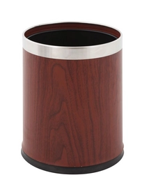 Dubbelwandige Papierbak Hout/ Mat RVS 10L