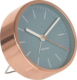 Wekker Karlsson Minimal Jeans Blue With Copper Case 10 cm