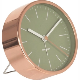 Wekker Karlsson Minimal Jungle Green With Copper Case 10 cm