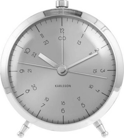 Wekker Karlsson Button Brushed Steel 9 cm