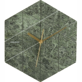 Klok Karlsson Marble Hexagon Green 28,5 x 25 cm