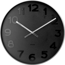 Klok Karlsson Mr. Black Numbers Steel Polished - Medium 37,5 cm