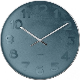 Klok Karlsson Mr. Blue Numbers Steel Polished - Large 51 cm