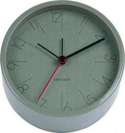 Wekker Karlsson Elegant Numbers Steel Jungle Green 11 cm