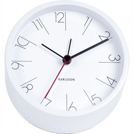 Wekker Karlsson Elegant Numbers Steel White 11 cm
