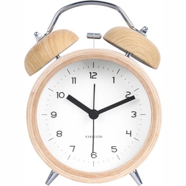 Réveil Karlsson Classic Bell Wood With White Dial 14 cm
