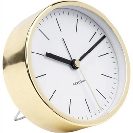 Alarm Clock Karlsson Minimal White Shiny Gold Case