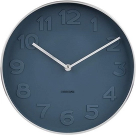 Klok Karlsson Mr. Blue Numbers Steel Polished Case 27,5 cm