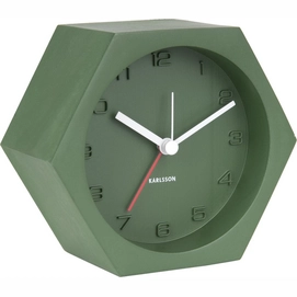 Wekker Karlsson Hexagon Concrete Green 11 x 10 cm
