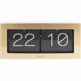 Uhr Karlsson Wall / Boxed Flip XL Brushed Gold 37 x 17,5 cm