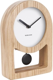 Klok Karlsson Lena Pendulum White Wood Veneer 25 x 17 cm